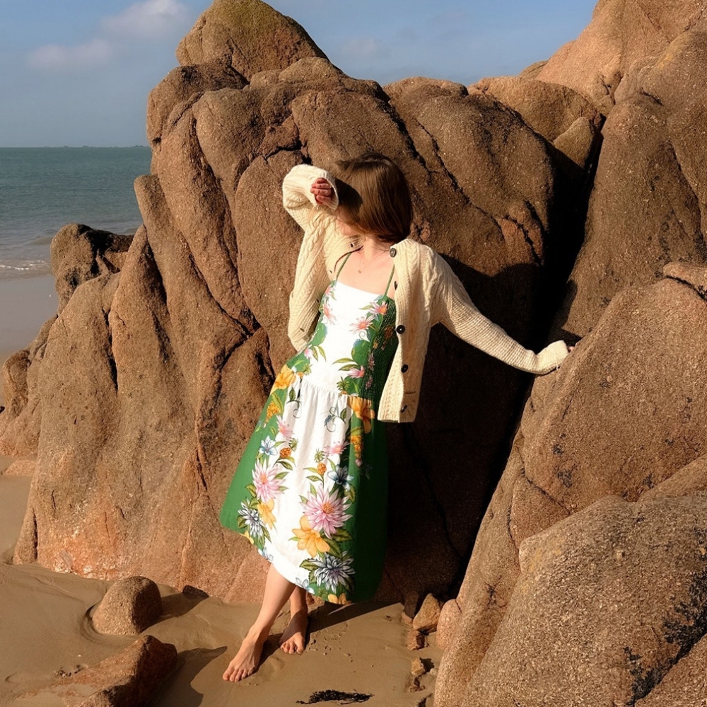 Farm Rio off-white sweet bloom dreamscape midi dress - Picture 6 of 13